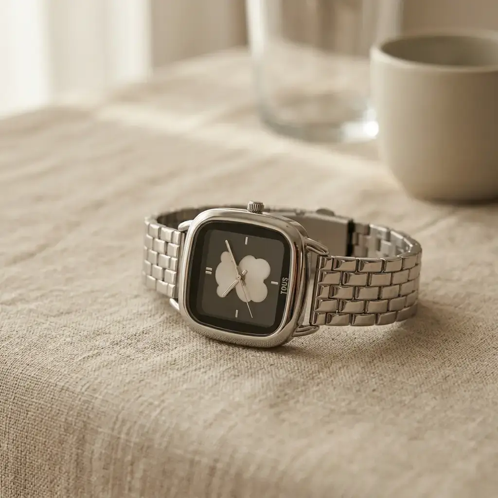 Reloj Tous D-Logo Plata pantalla Negra (Inspiración Tous) 01.webp
