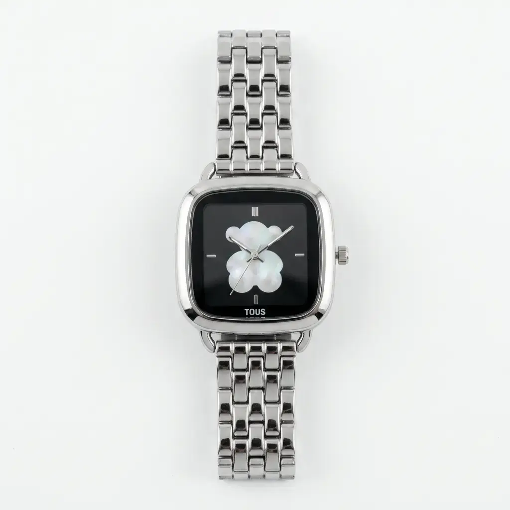 Reloj Tous D-Logo Plata pantalla Negra (Inspiración Tous) 03.webp