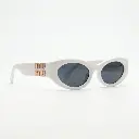 Gafas de sol ovaladas Blancas logotipo metálico (Inspiración Miu Miu) 07.webp