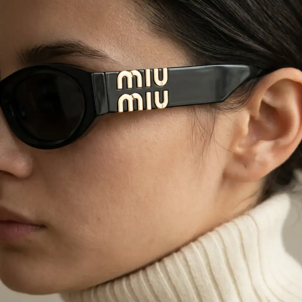 Gafas de sol ovaladas logotipo dorado relieve (Inspiración Miu Miu) 05.webp