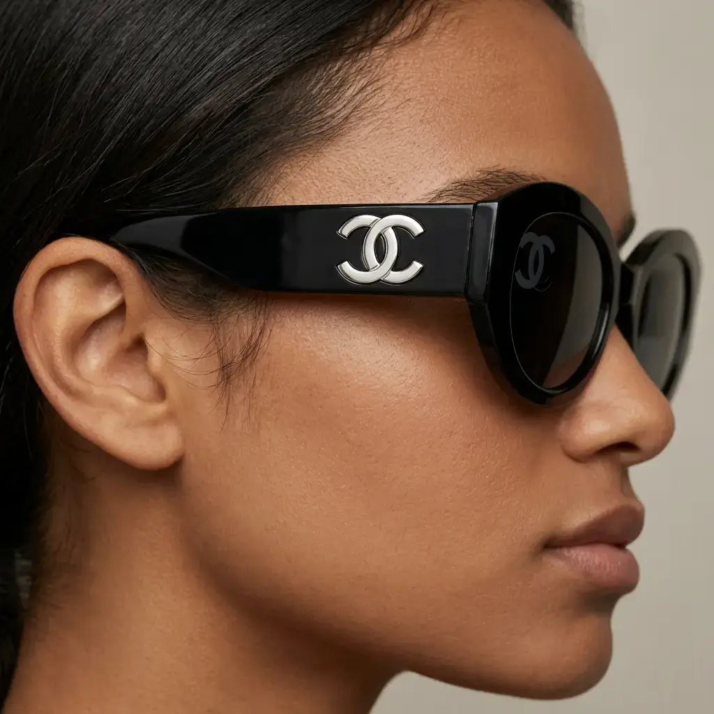 Gafas de sol ovaladas logotipo metalico Doble C (Inspiración Chanel) 03.webp
