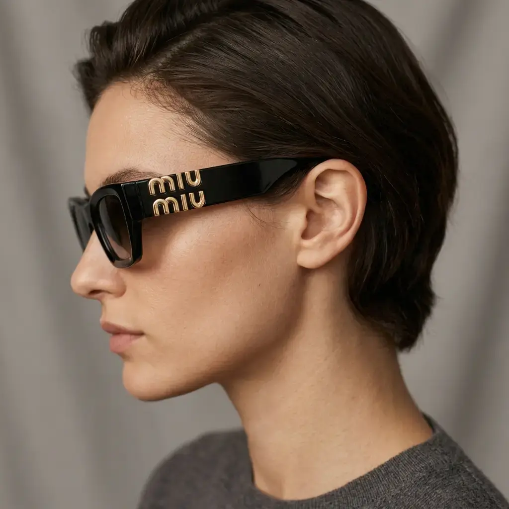 Gafas de sol rectangular logotipo dorado (Inspiración Miu Miu) 04.webp