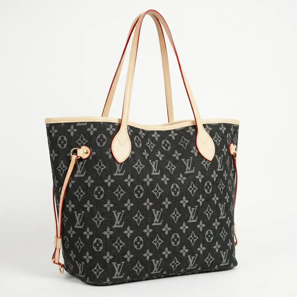 Bolso tote Neverfull Damier Negro (Inspiración Louis Vuitton) 05.webp
