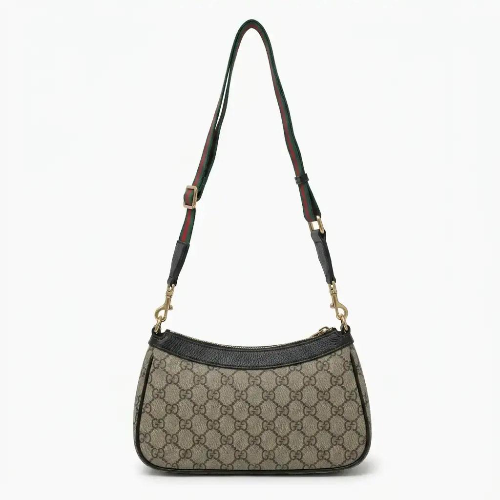 Bolso bandolera con cadena Monograma GG (Inspiración Gucci) Negro 05.webp
