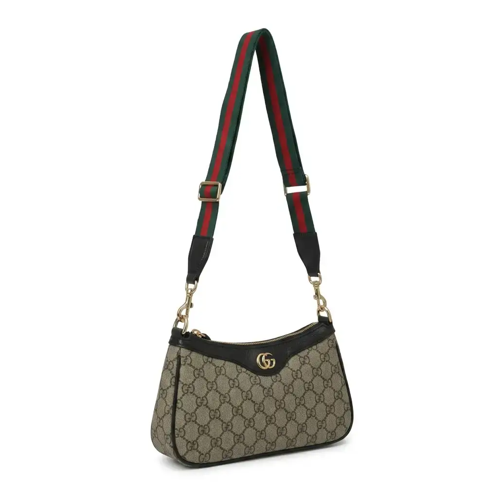 Bolso bandolera con cadena Monograma GG (Inspiración Gucci) Negro 04.webp