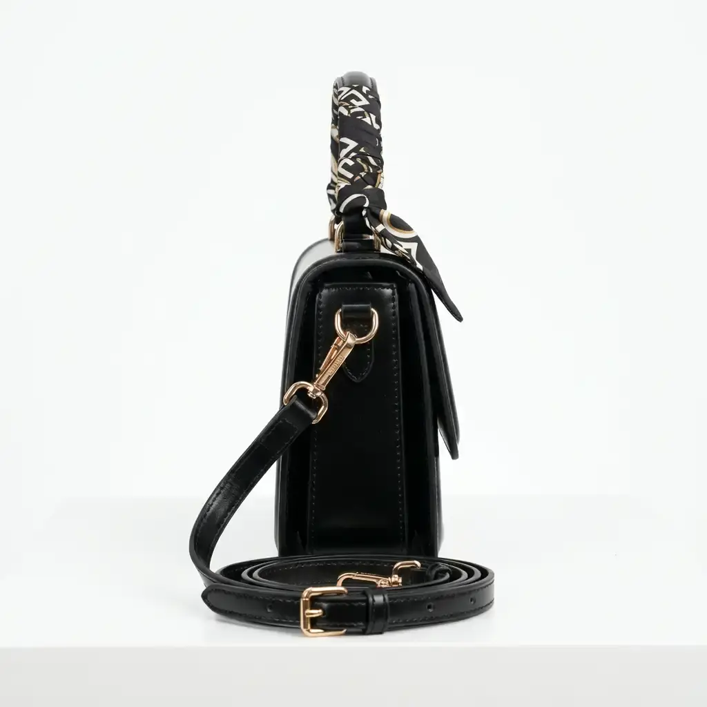 Bolso de hombro con pañuelo con asa (Inspiración Jacquemus) Negro 02.webp