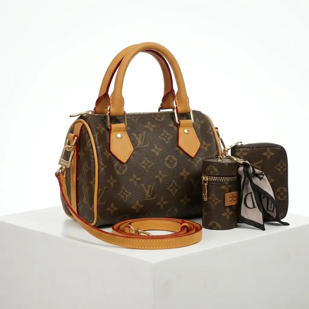 Bolso de hombro con cartera estampado Monogram (Inspiración Louis Vuitton) 01.webp