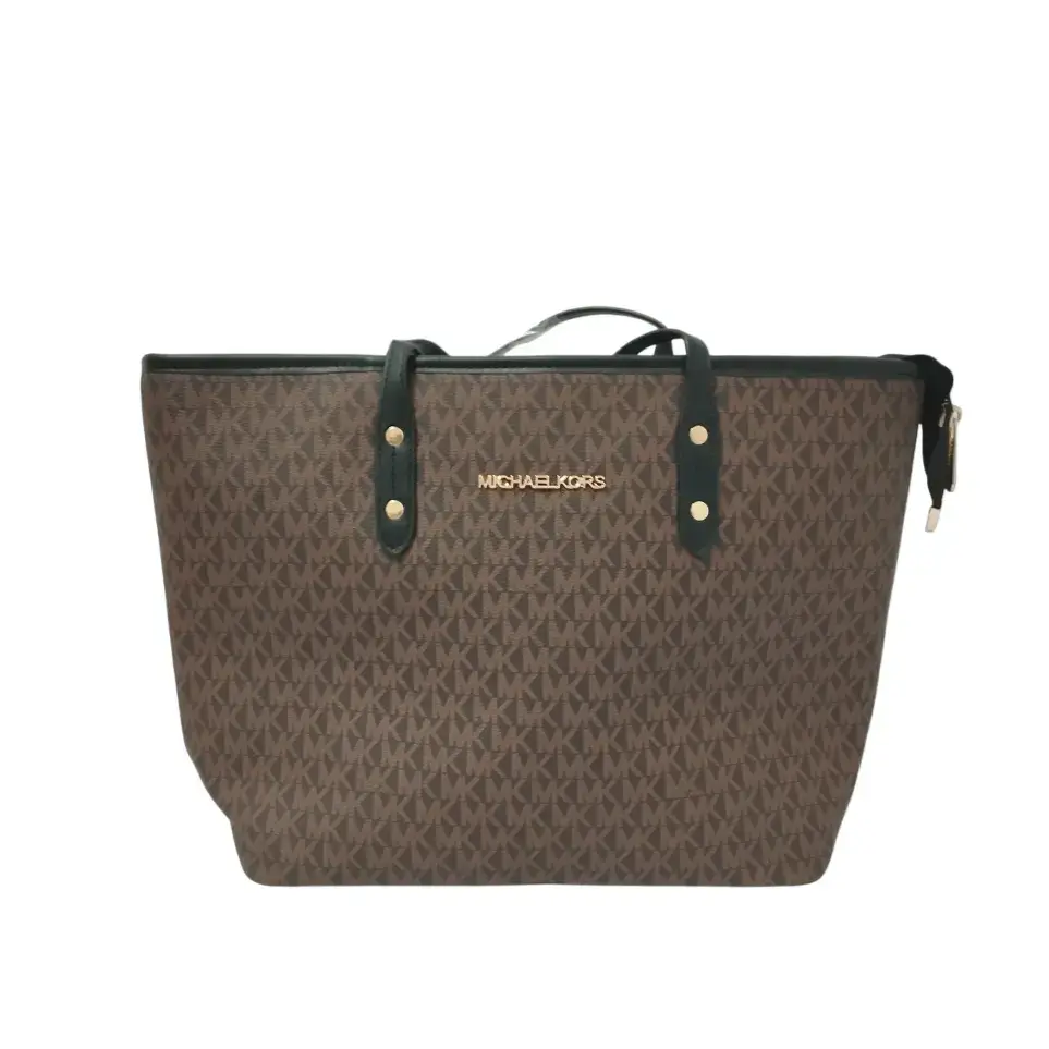 Bolso tote Quinn - Inspiración Michael Kors - grande con logotipo - Color Chocolate.webp