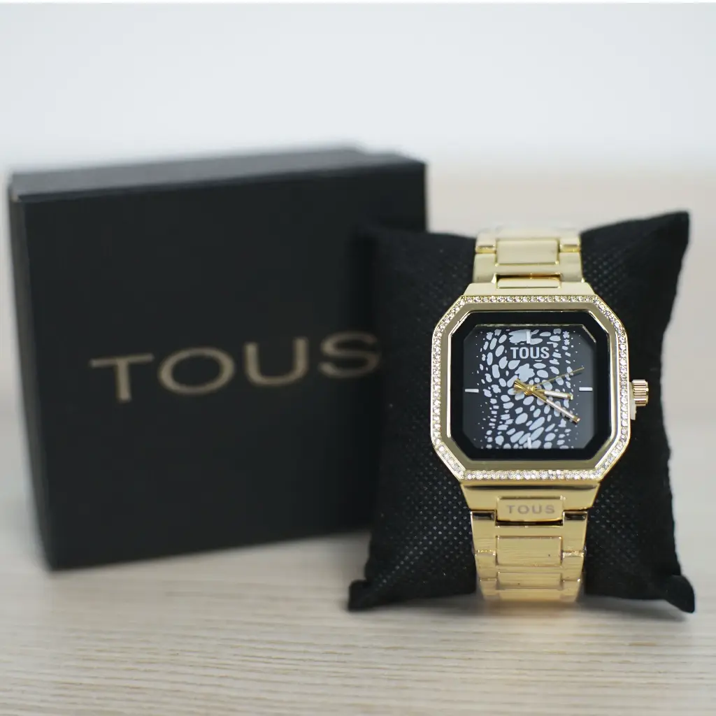 Reloj Analogico Cuadrado Icon Caos Dots(Inspiración Tous) Dorado 01.webp