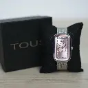 Reloj Analogico Rectangular Estilo Osito (inspiración Tous) Icon Plata y Rosa 01.webp