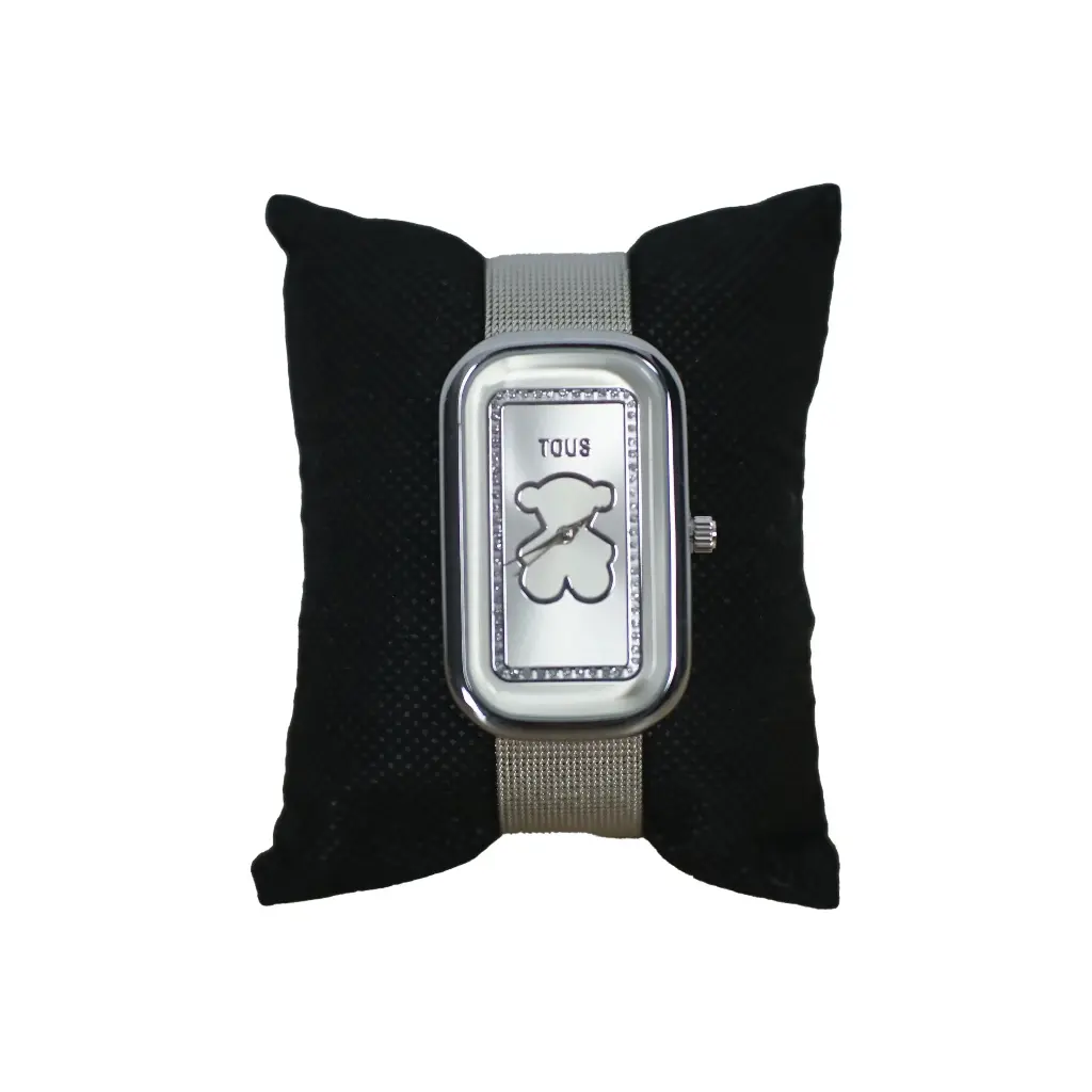 Reloj Analogico Rectangular Estilo Osito (inspiración Tous) Icon Plateado 02.webp