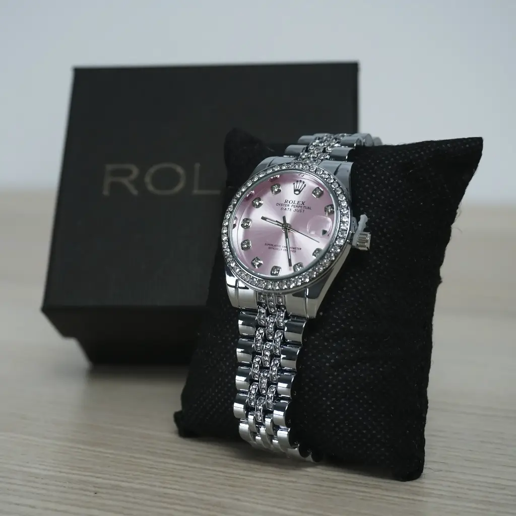 Reloj Analogico Silver Mujer (Inspiración Rolex) Datejust - Rosa Palo - 02.webp