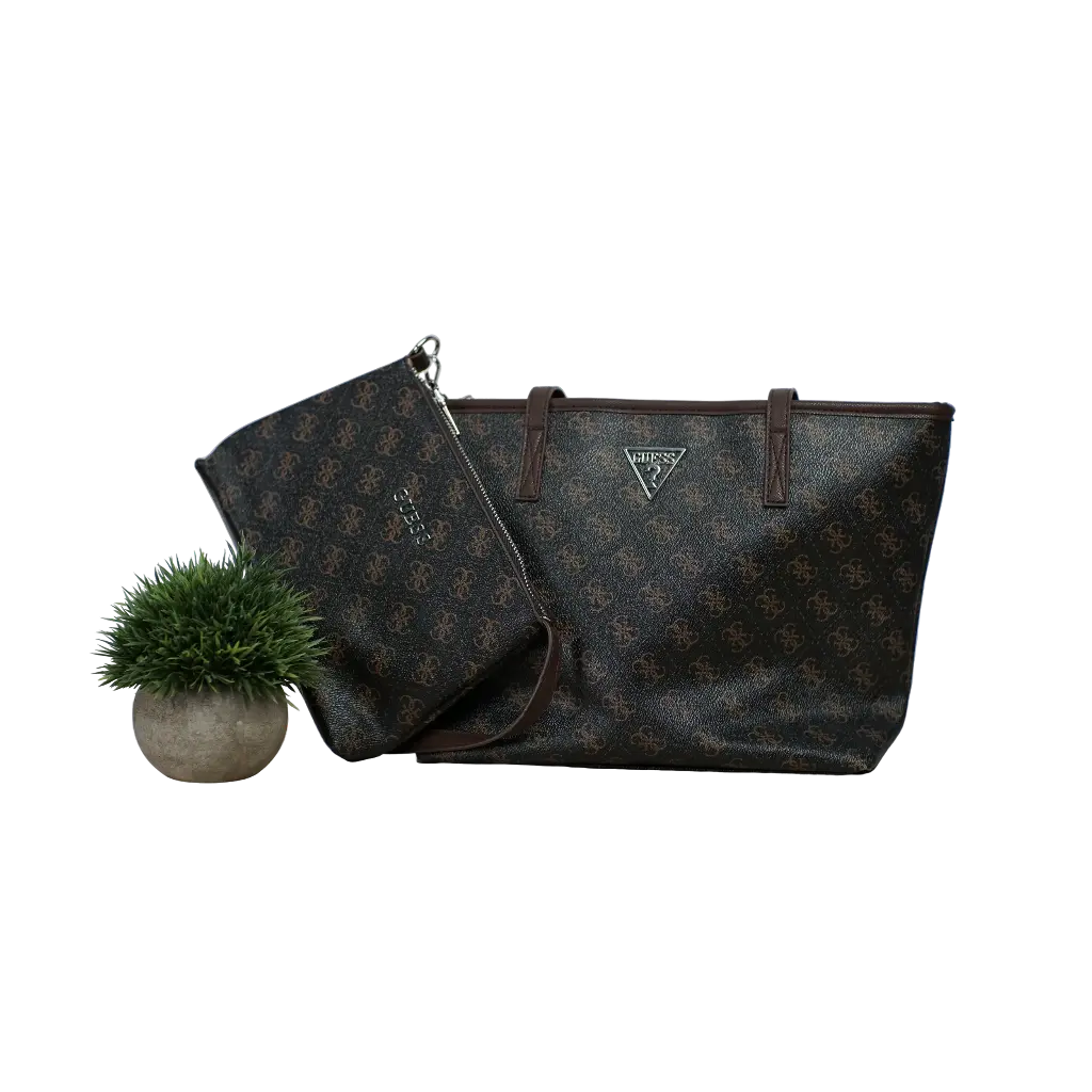 Bolso Shopper - Inspiración Guess - Eco Brenton logotipo 4G - Negro-04.webp