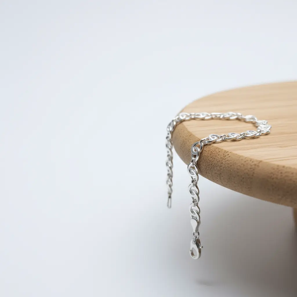 Pulsera Eslabones Ondulados de Plata 04.webp