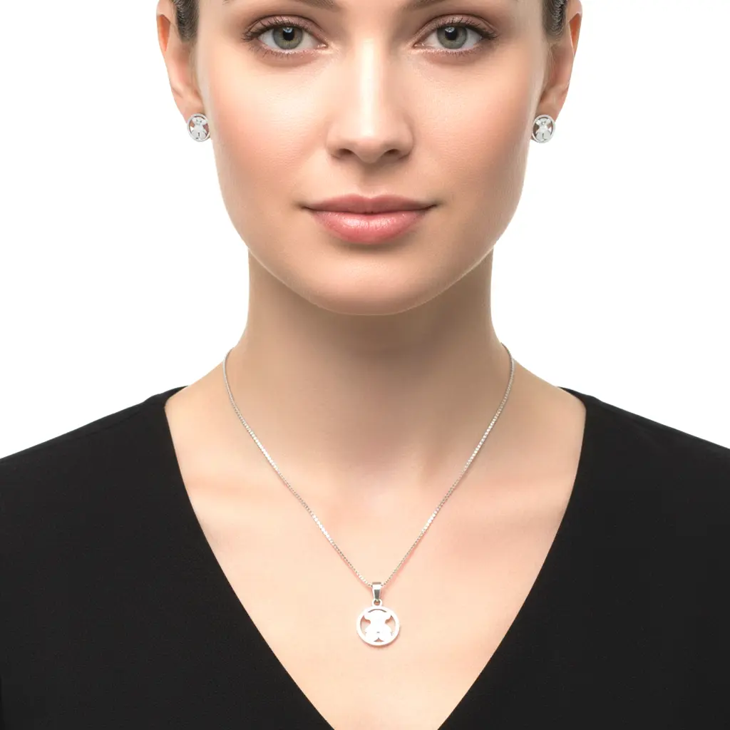 Conjunto De Collar y Pendientes motivo Oso Tous Plata 02.webp