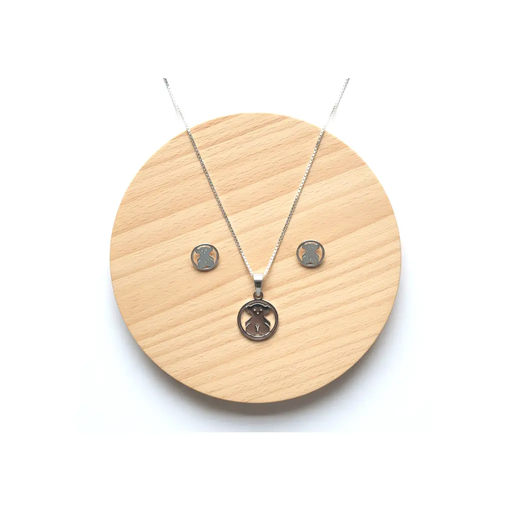 Conjunto De Collar y Pendientes motivo Oso Tous Plata 01.webp