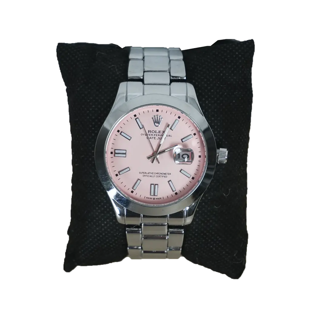 Reloj Analogico Mujer (Inspiración Rolex) Oyster Perpetual Date Just - Plateado Rosa - 01.webp
