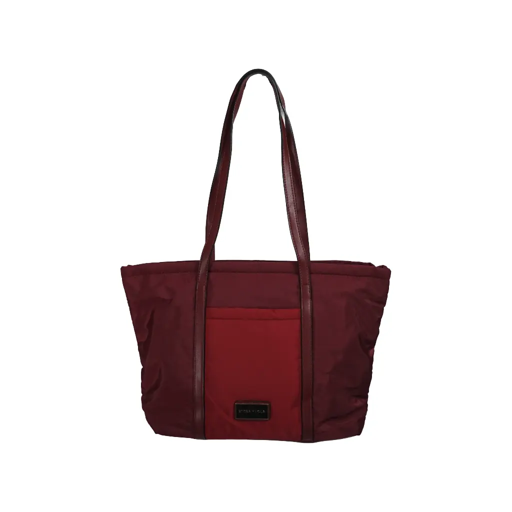 Bolso Shopper pliegues doble asa Color Granate 01.webp