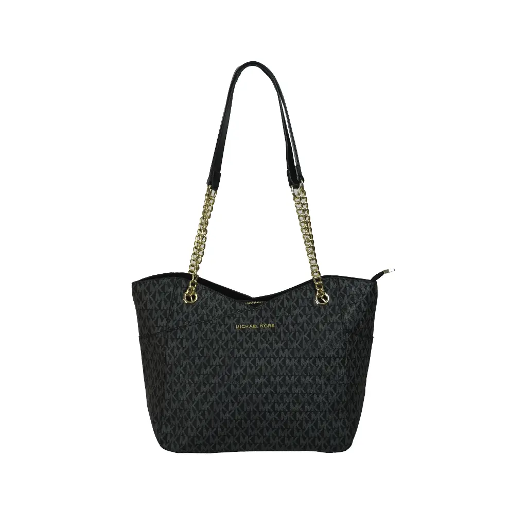 Bolso de hombro Jet Set grande (Inspiración Michael Kors) Color Negro Monograma 01.webp