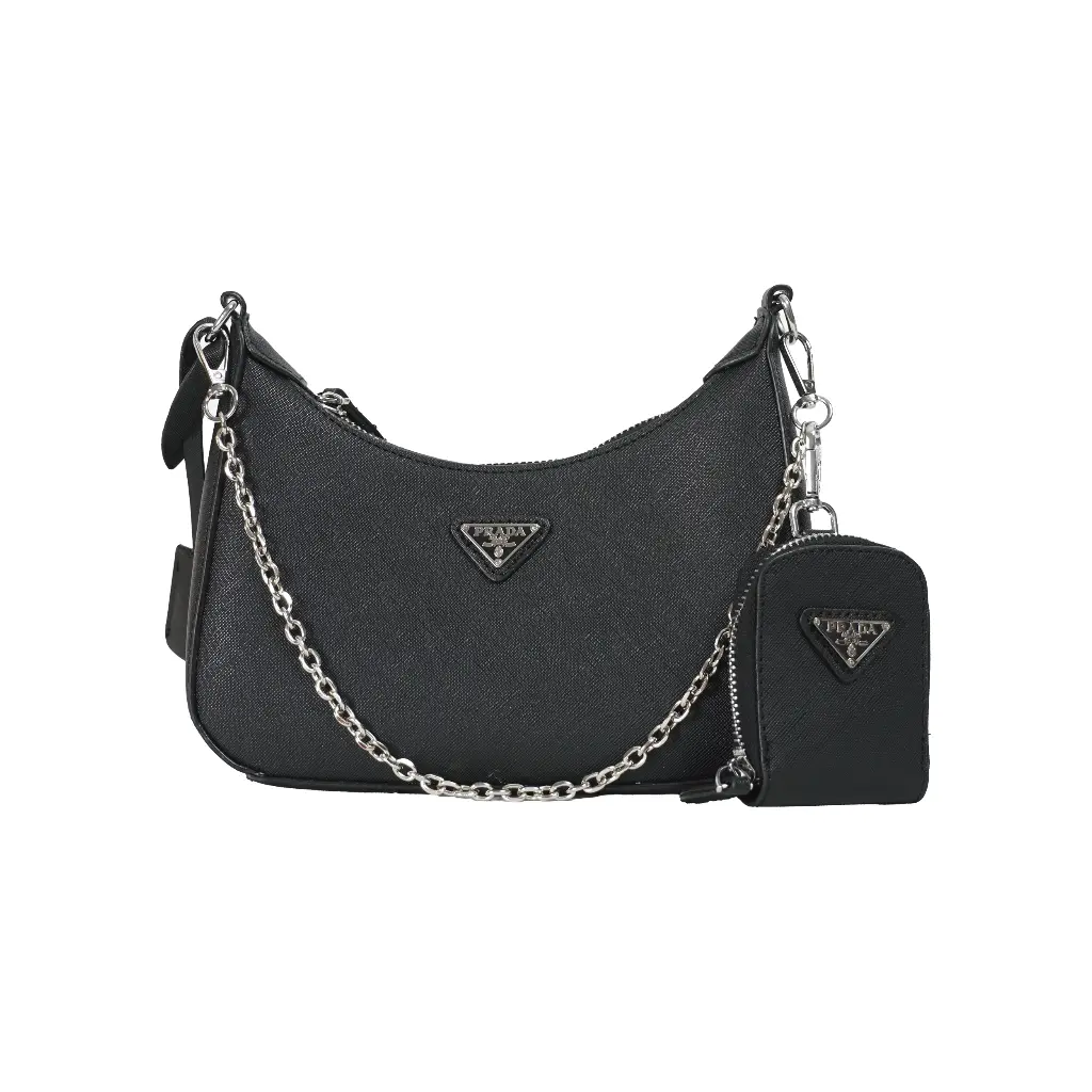 Bolso Bandolera Baguette Re-Edition 2005 (Inspiración Prada) Color Negro 02.webp