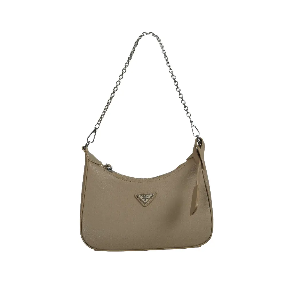 Bolso Bandolera Baguette Re-Edition 2005 (Inspiración Prada) Color Beige 02.webp