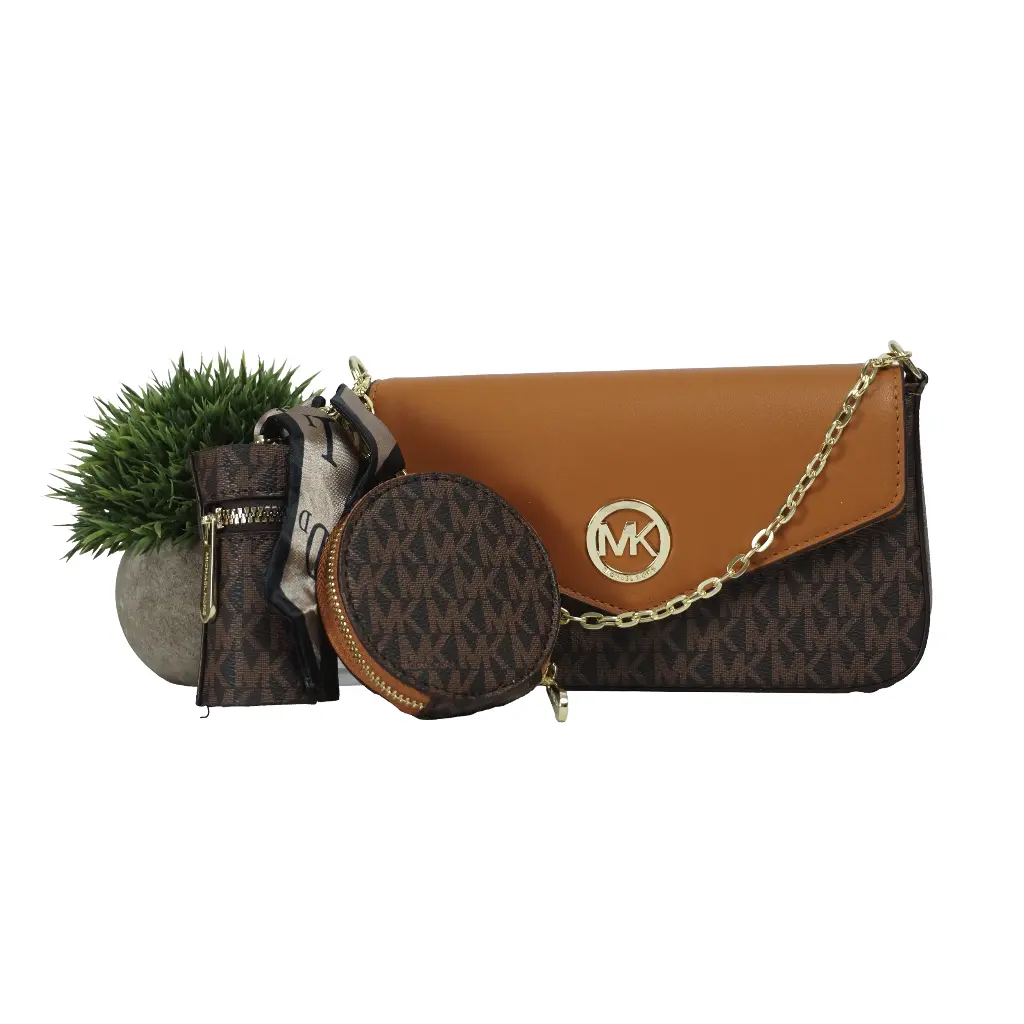 Bolso Set Bandolera Monogram (Inspiración Michael Kors) Color Marrón 04.webp