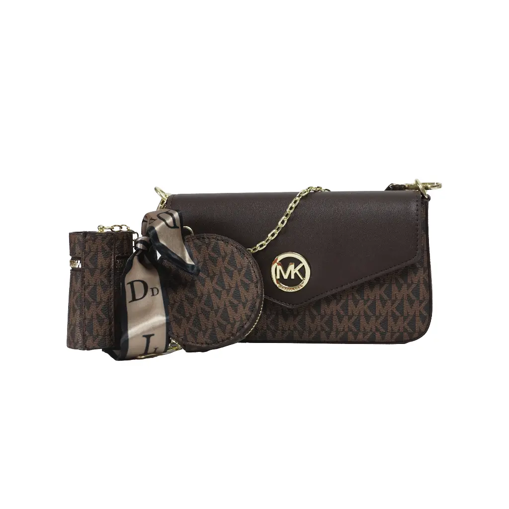 Bolso Set Bandolera Monogram (Inspiración Michael Kors) Color Chocolate 02.webp