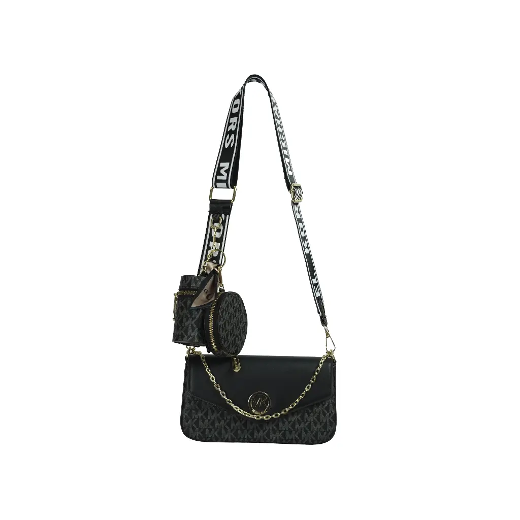 Bolso Set Bandolera Monogram (Inspiración Michael Kors) Color Negro 02.webp