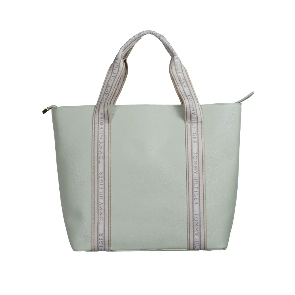 Bolso Shopper Grande (Inspiración Tommy Hilfiger) Color Marfil Resalte Rosa 02.webp