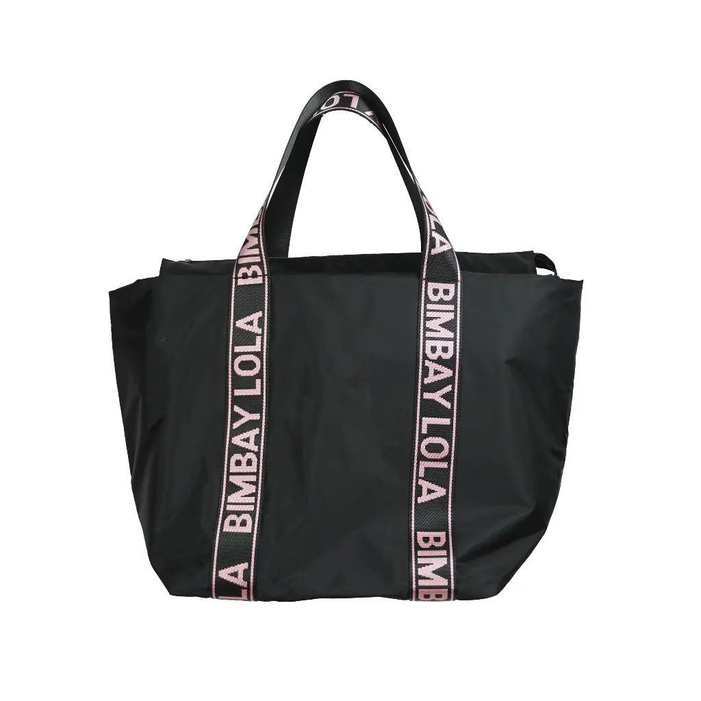 Bolso Shopper Maxi (Inspiración Bimba y Lola) Color Negro Resalte Rosa 01.webp