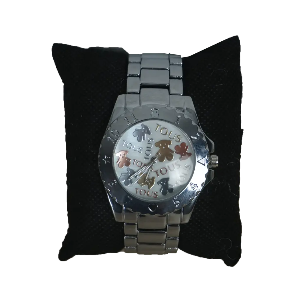 Reloj Analogico plateado con Osos (Inspiración Tous)