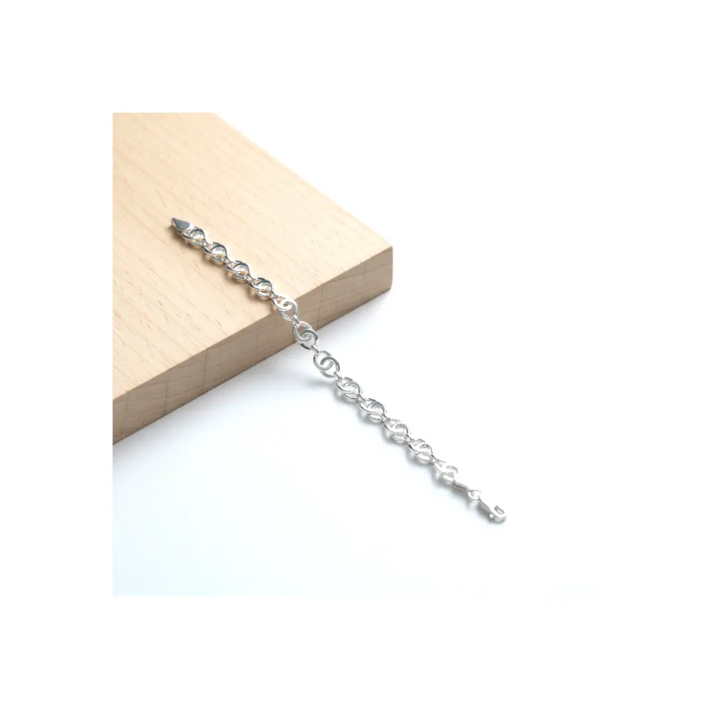 Pulsera Eslabones Ondulados de Plata