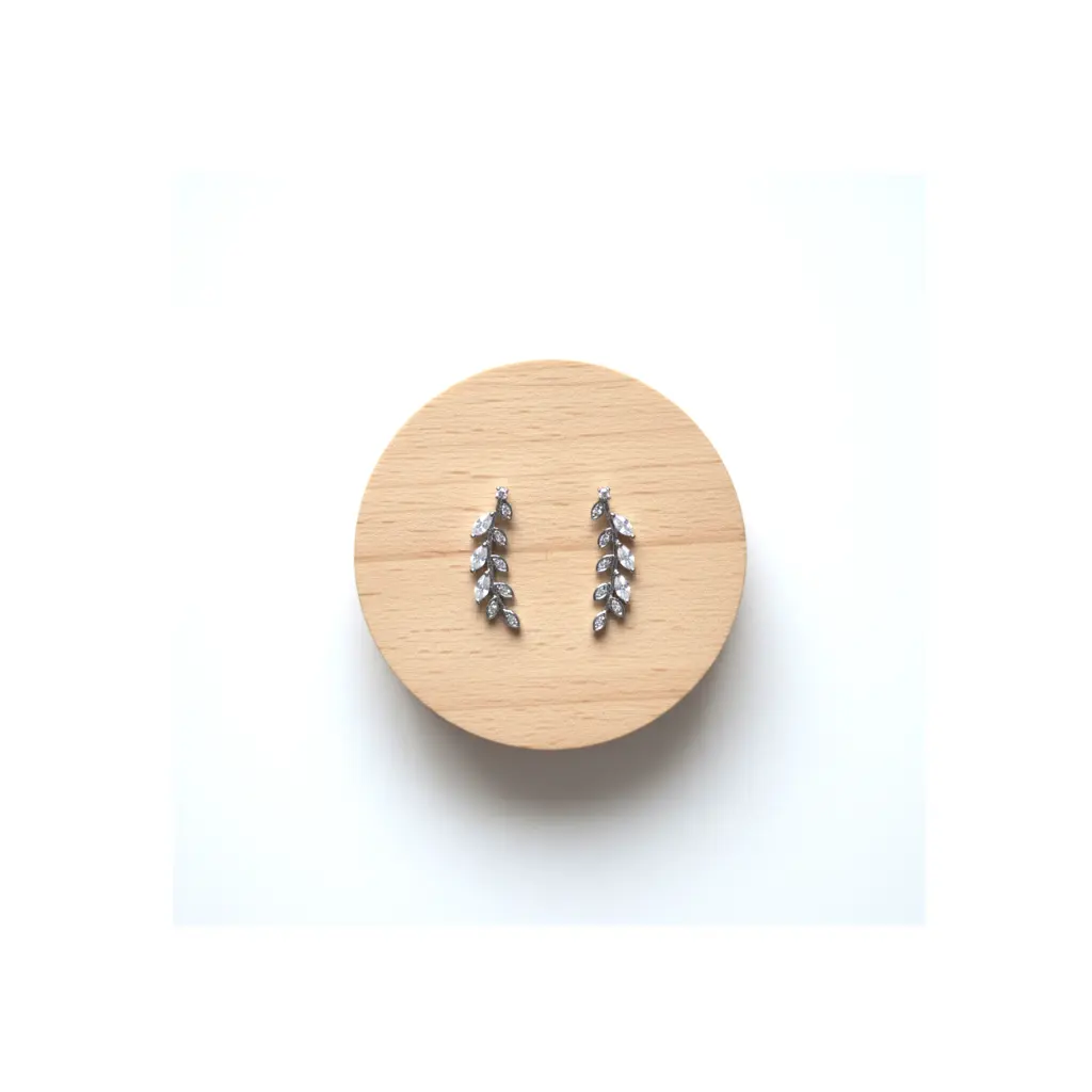 Pendientes Trepadores de Hoja Plata