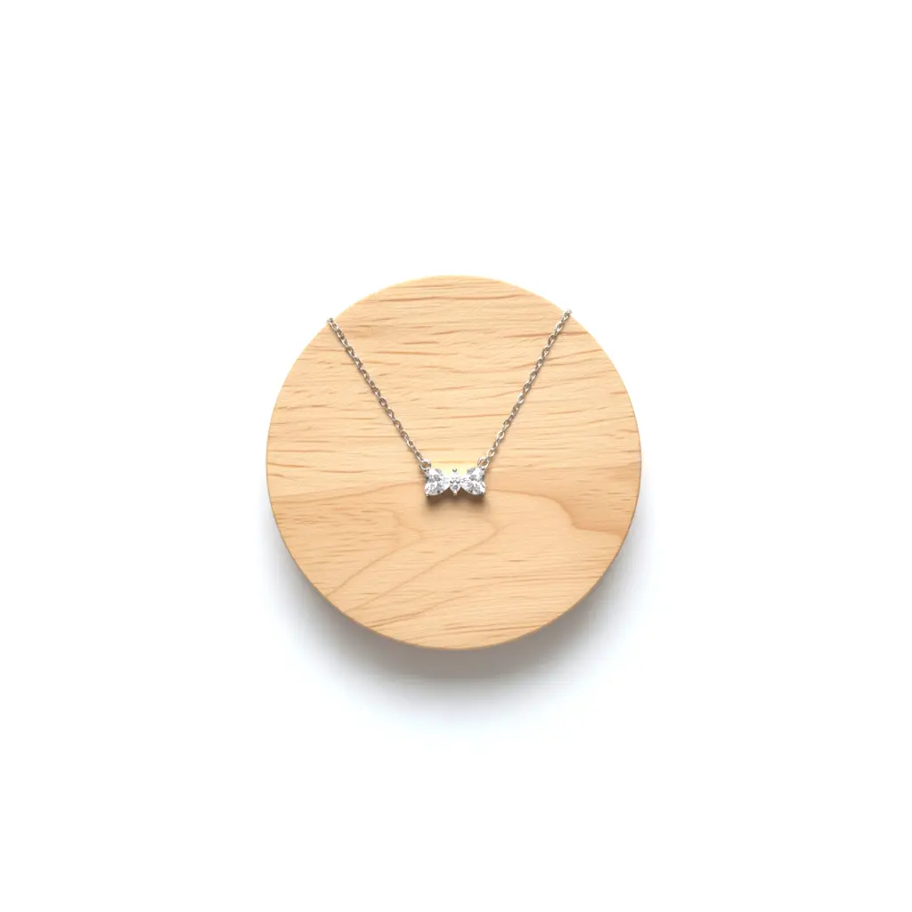 Collar Forma de Moño Plata