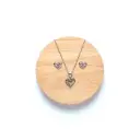 Conjunto De Collar y Pendientes Corazón Plata
