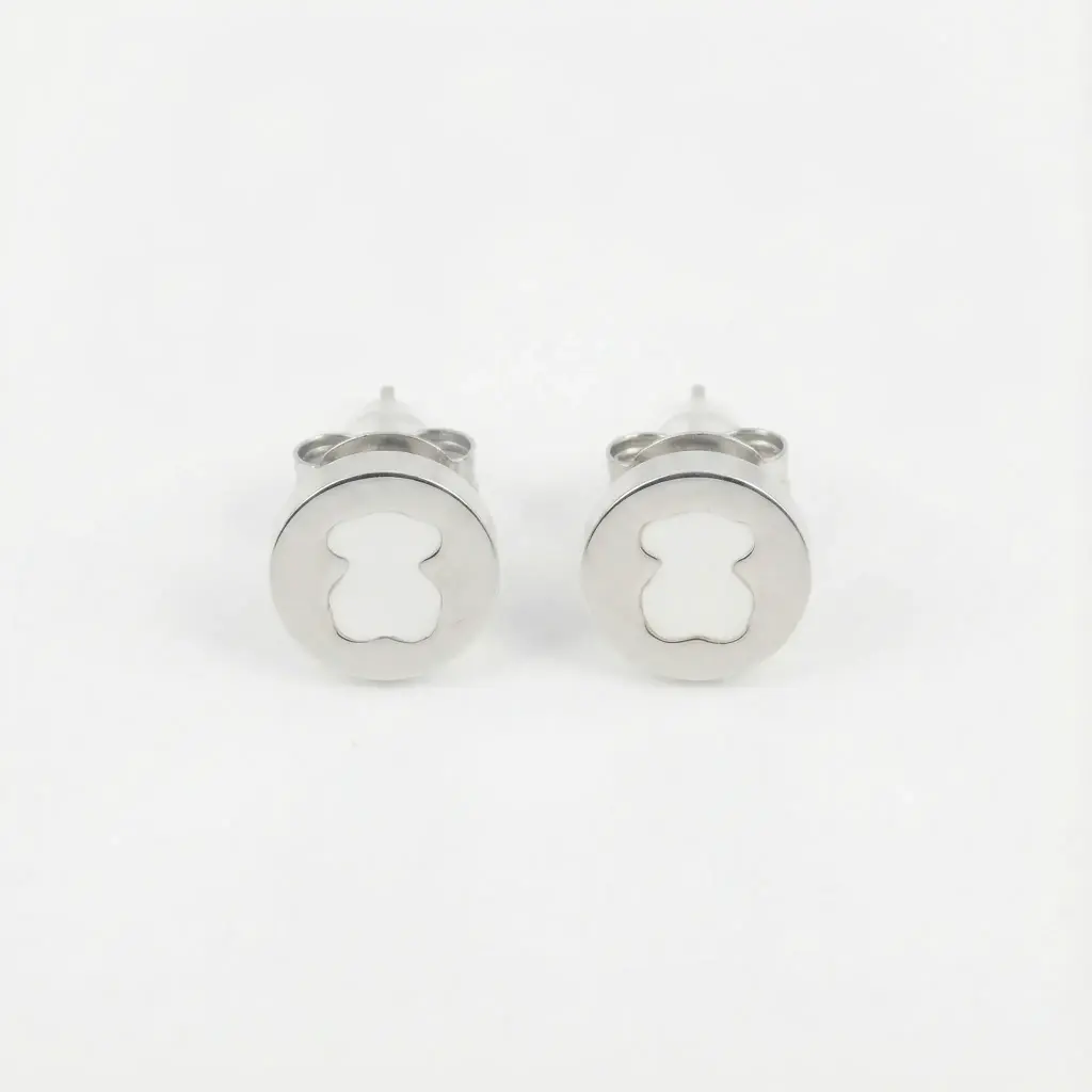 Pendientes pequeños oso circulo (Inspiración Tous)