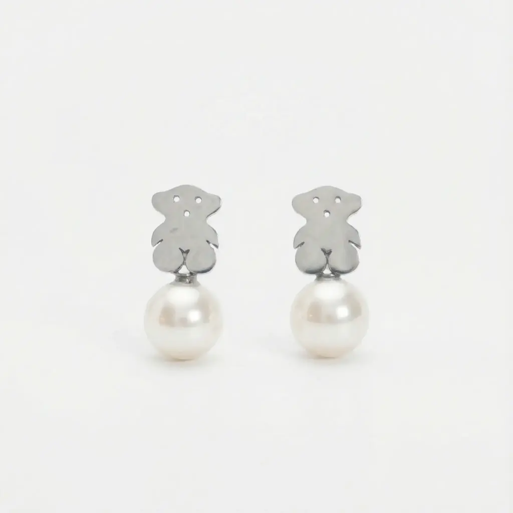 Pendientes de oso con perla (Inspiración Tous)