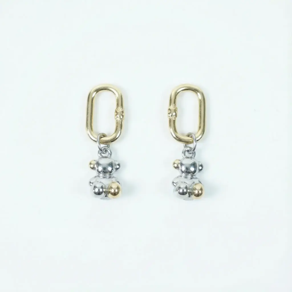 Pendientes diseño eslabón y motivo oso (Inspiración Tous)