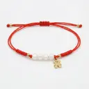 Pulsera de cordon roja ajustable con perlas oso (Inspiración Tous)