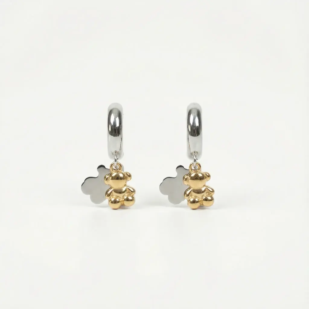 Pendientes de aro con osos (Inspiración Tous)