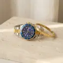 Reloj y Pulsera Azul y Dorado (Inspiración Rolex)
