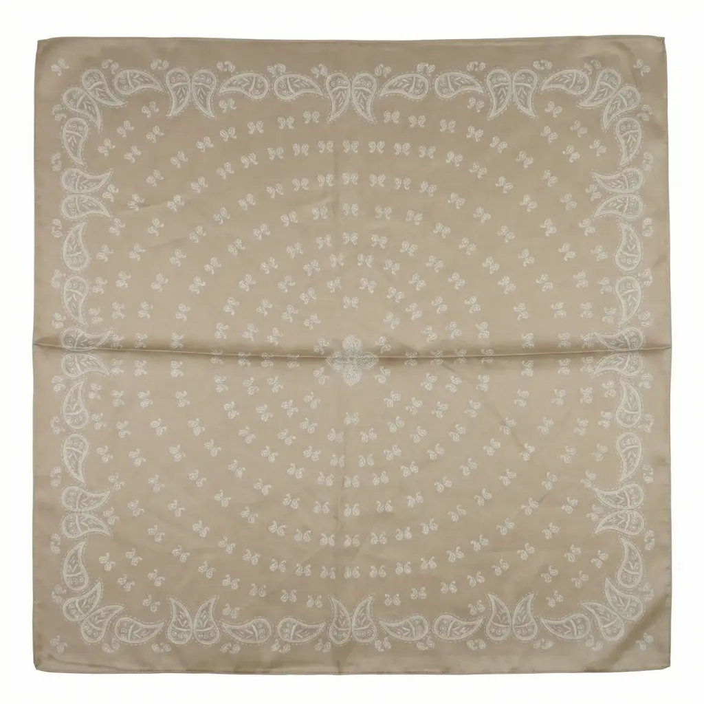 Pañuelo cuadrado estampado beige