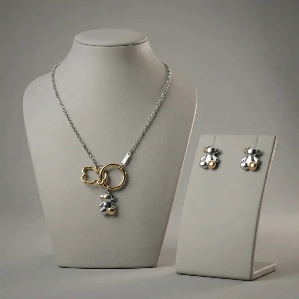 Conjunto de joyería Bear Bicolor (Inspiración Tous)