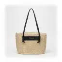 Bolso capazo de rafia mediano Scoubidou (Inspiración Tous)