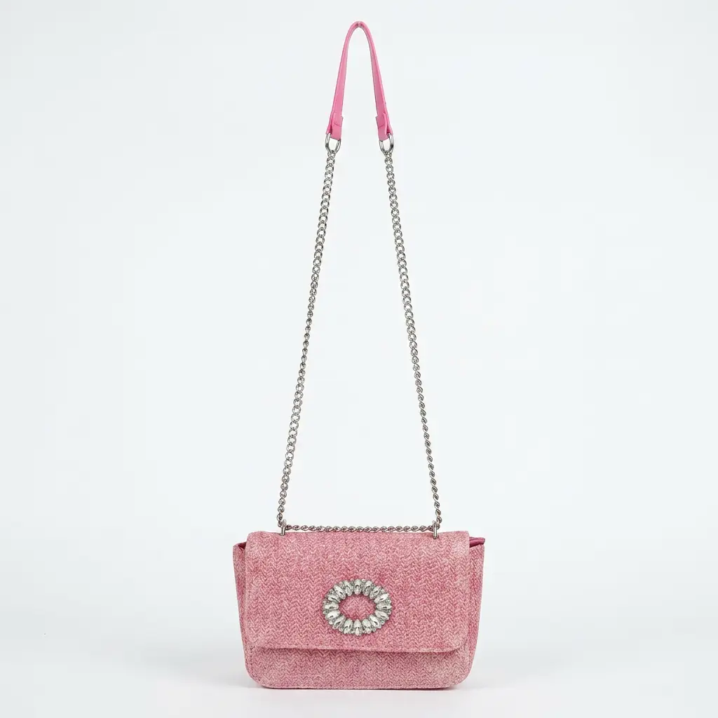 Bolso de hombro broche central circular