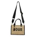 Bolso bandolera con oso pequeño de rafia (Inspiración Tous)