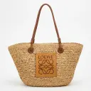 Bolso tipo capazo rafia trenzada Anagram (Inspiración Loewe)