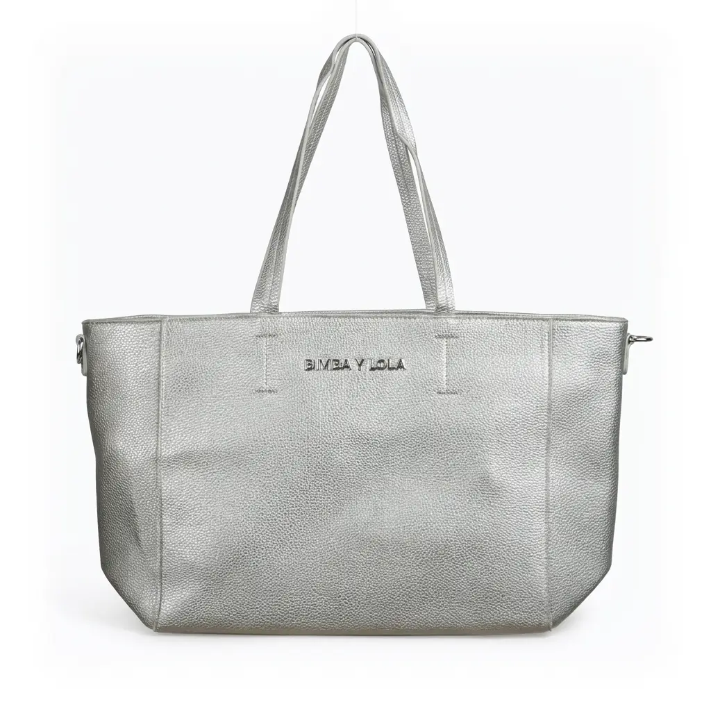 Bolso Tote asas dobles y logo métalico (Inspiración Bimba y Lola)