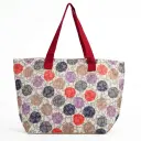 Bolso de playa estampado con circulos multicolor