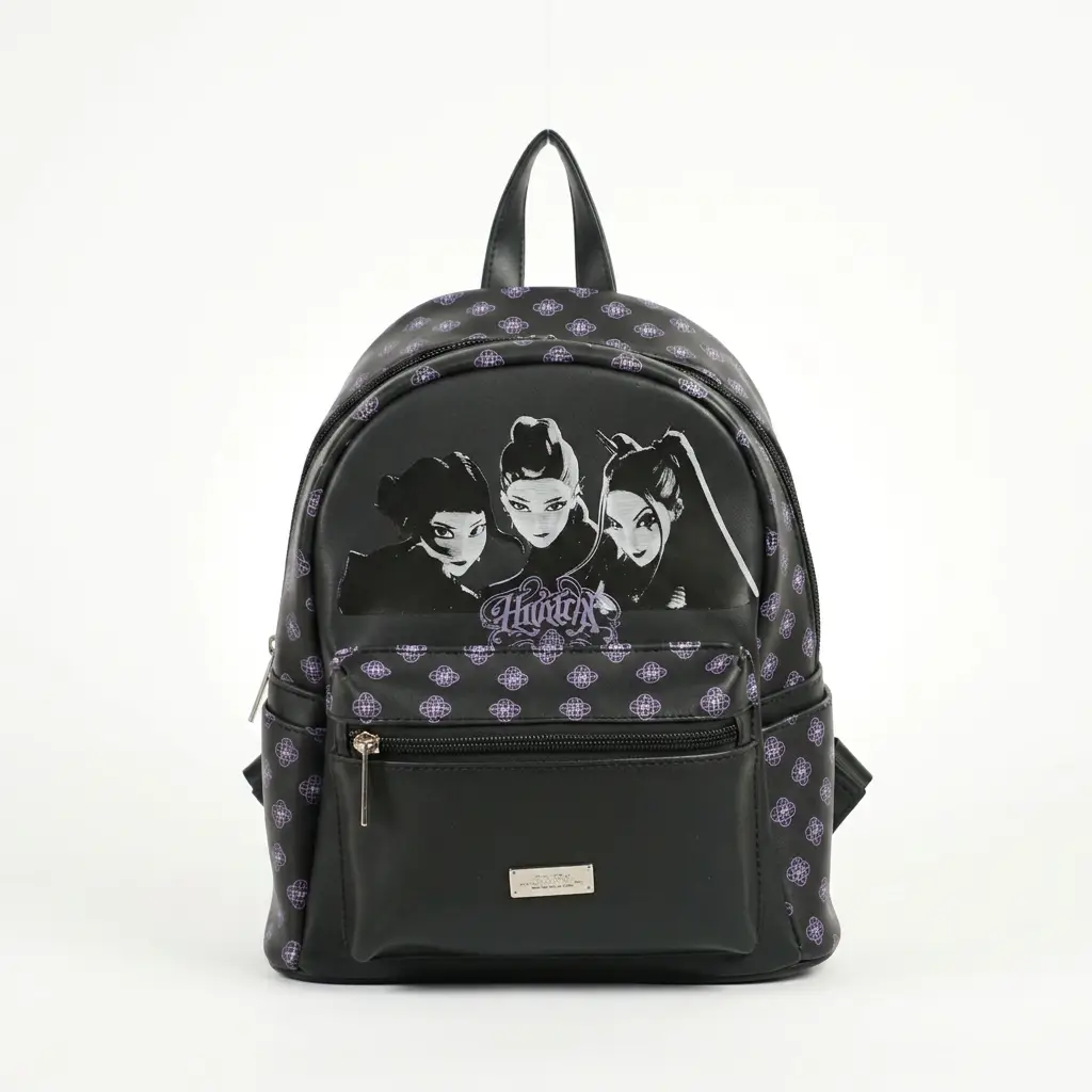 Mini Mochila escolar Infantil Negra K-Pop Demon Hunters